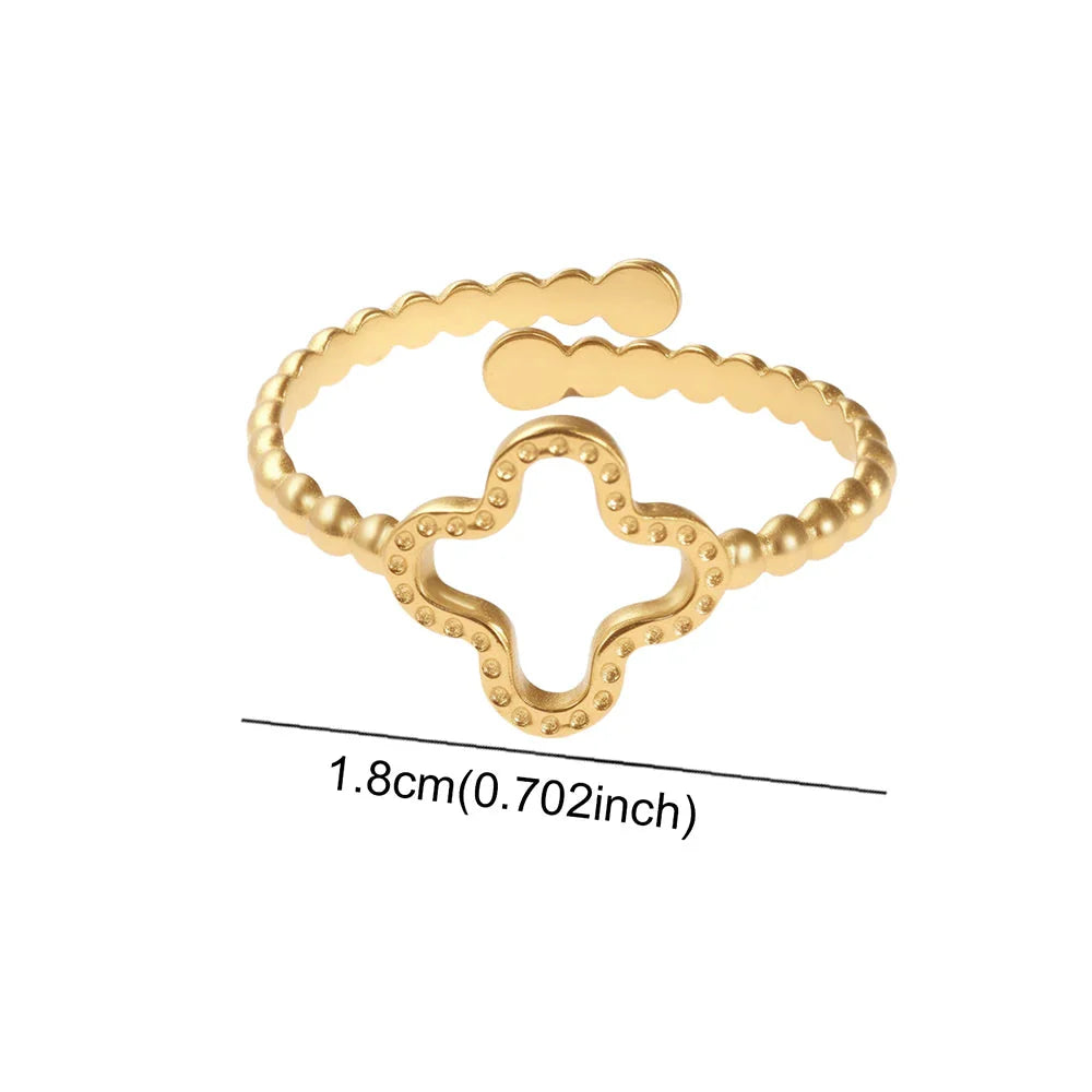 Bague avec Trèfle à 4 Feuilles pour Femme