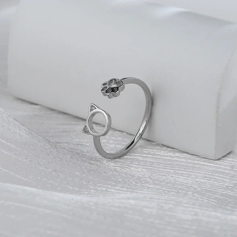 Pierścionek Kot Pierścień z Łapkami