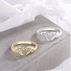 Pierścionek Romantyczne Serce Srebrno-Złoty