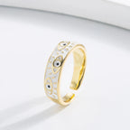 Pierścionek Przeciwko Złemu Oku Niebieskie Tureckie Oko Pierścień Biały