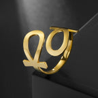 Pierścionek z egipskim krzyżem Ankh, sygnet, pierścień starożytnego Egiptu, złoty