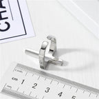 Pierścionek z czarnym gotyckim krzyżem dla mężczyzn, chrześcijański