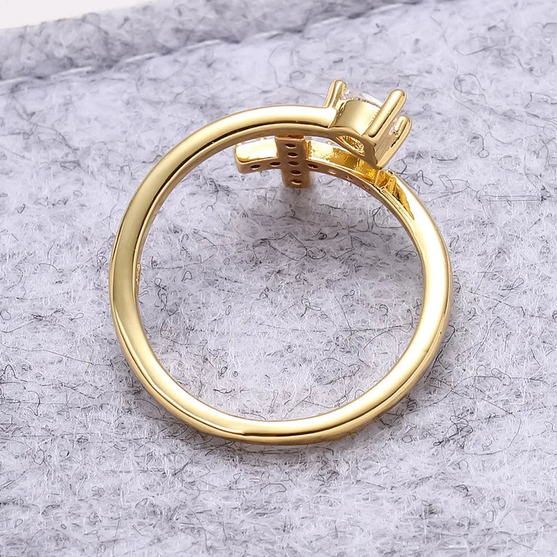 Pierścionek Krzyż & Cyrkonia dla Kobiet 