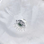 Pierścionek ochronny z niebieskim okiem i srebrnymi koralikami