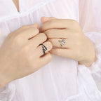 Pierścień Smok Srebrny Męski Damski czarny lub srebrny