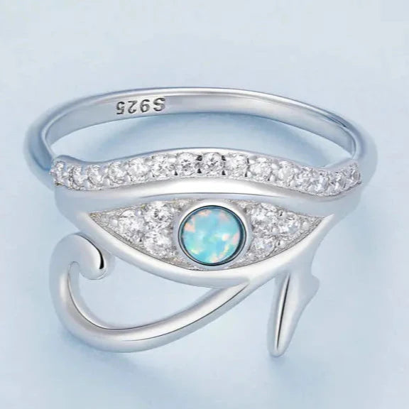 Pierścień Egipt Oko Horusa Oudjat Srebro