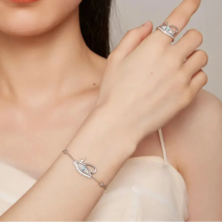 Pierścień Egipt Oko Horusa Oudjat Srebro