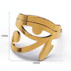 Pierścionek Egipt Oko Horusa Oudjat Czarownictwo złoto