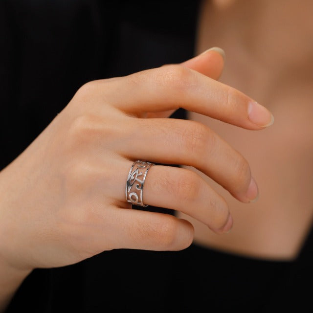 Pierścionek egipski damski Oko Horusa pierścień srebrny