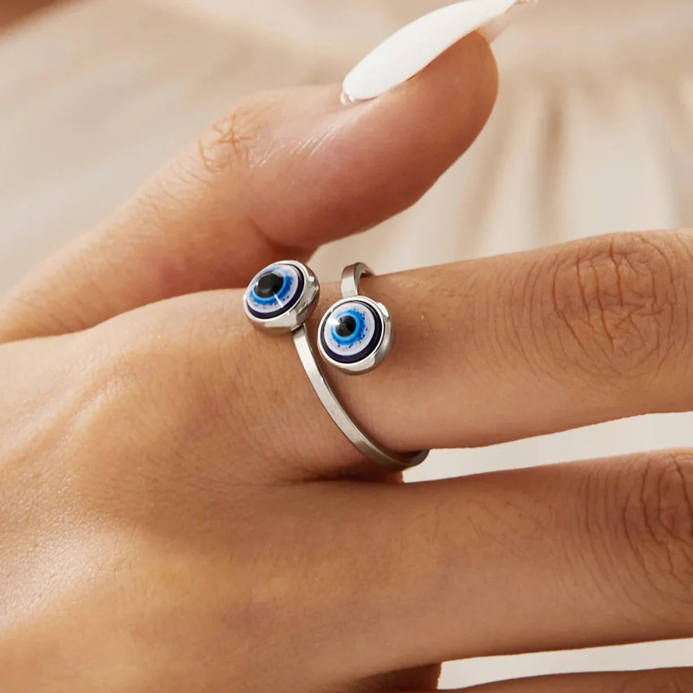 Bague Elégante Turque Contre le Mauvais Oeil argent