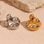 Oryginalny pierścionek z pierścieniem w kształcie kropli wody srebrny