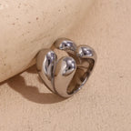 Oryginalny pierścionek z pierścieniem w kształcie kropli wody srebrny