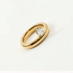 Pierścionek cienki pierścień kropla wody z perłą z cyrkonu 1