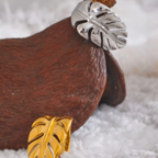 Pierścionek z liściem palmy srebrny