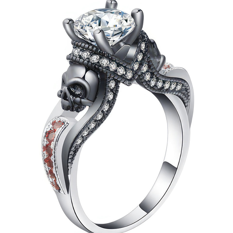 Delikatny pierścionek z czaszką 