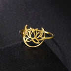 Pierścionek Kwiat Lotosu Zen dla Kobiet złoty