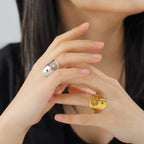 Pierścionek Geometryczny Yin Yang