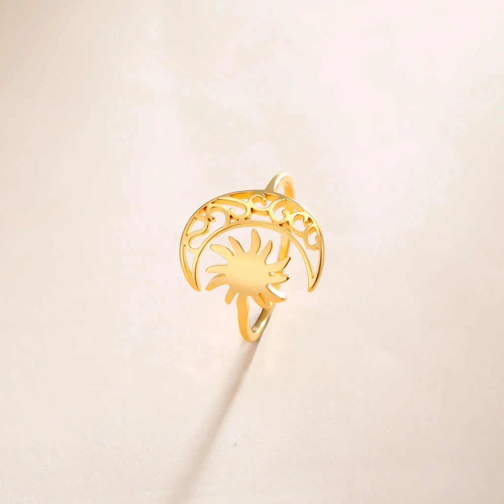 Bague Lune et Soleil or