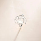 Pierścionek Księżyc i Słońce srebrny