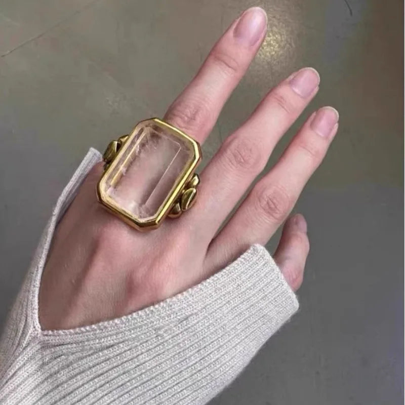 Pierścionek Marique crystal vintage francuski 