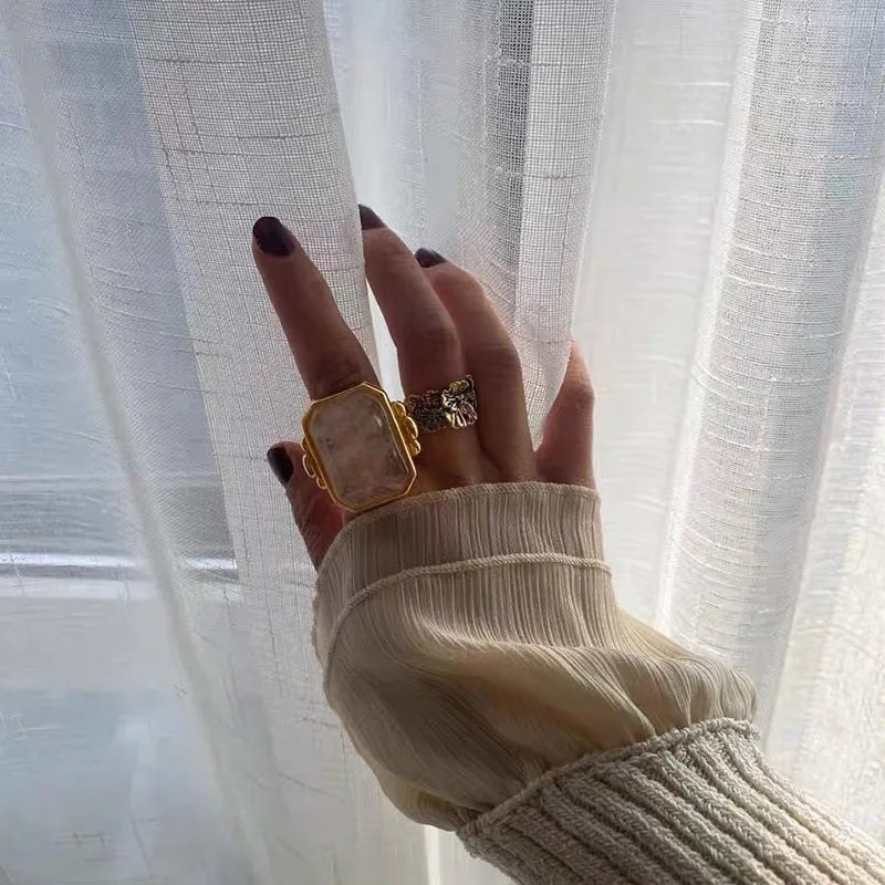 Pierścionek Marique crystal vintage francuski 