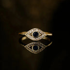 Pierścień Złe Oko Niebieskie Tureckie