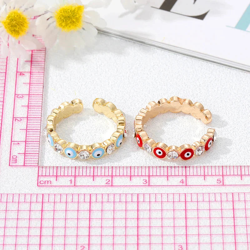 Pierścionek Złe Oko Niebieskie Turecki Styl Boho