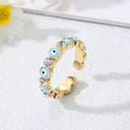 Pierścionek Złe Oko Niebieskie Turecki Styl Boho turkusowy