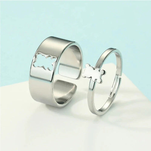 Bjørne Ring 2 Stykker Sølv