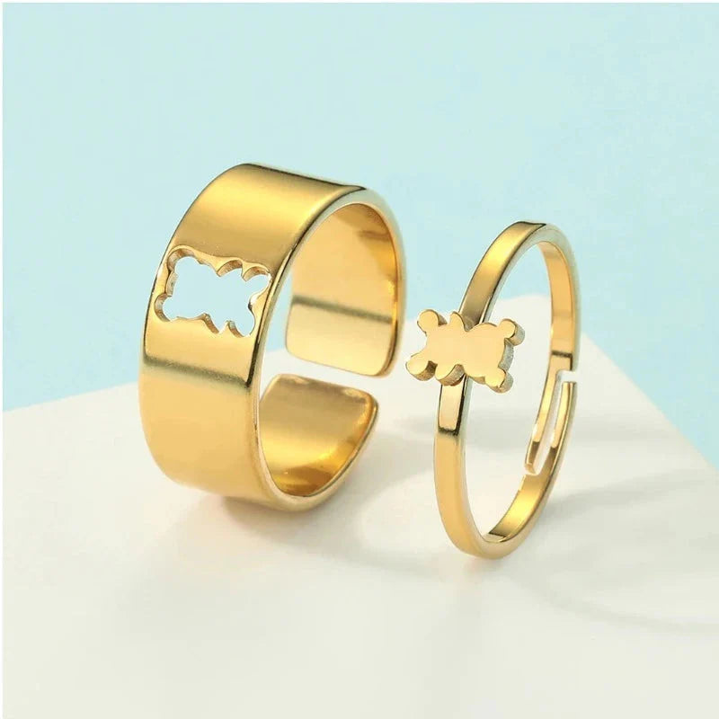 Pierścionek Niedźwiedź 2 części Złoto