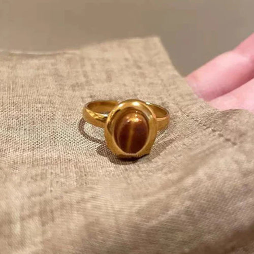Oval Tigerøje Ring