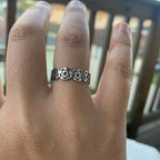 Pierścień Pentacle Czarownictwo Kobieta Pierścień Wicca srebrny