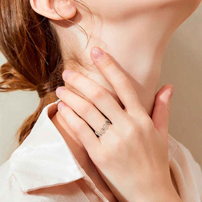 Pierścień Pentacle Czarownictwo Kobieta Pierścień Wicca srebrny