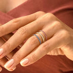 Pierścionek z kamieniem urodzinowym ze złota i srebra dla kobiet 