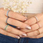 Pierścionek z kamieniem urodzinowym ze złota i srebra dla kobiet 