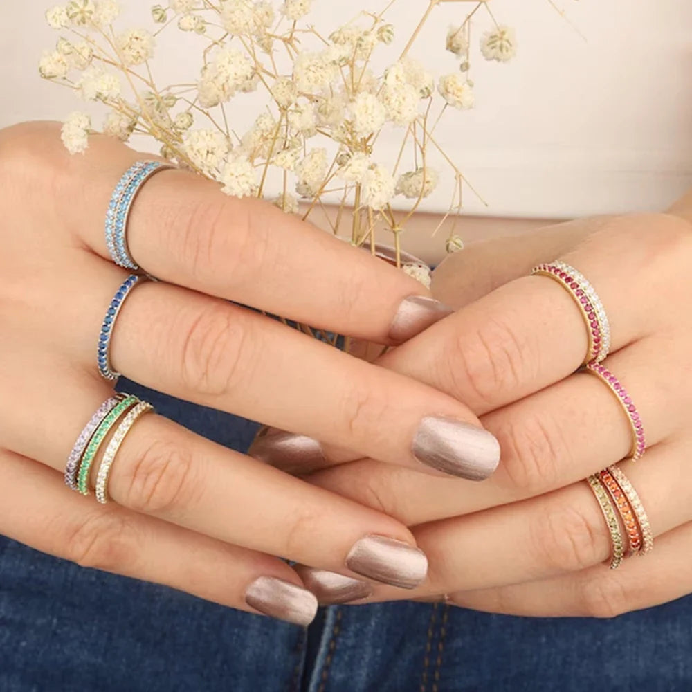 Pierścionek z kamieniem urodzinowym ze złota i srebra dla kobiet 