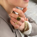 Pierścionek z kamieniem oko tygrysa złoto