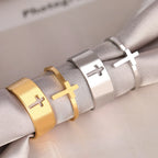 Pierścionek dla kobiet Krzyż Chrześcijański srebrny