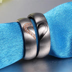 Pierścionek Dowód Miłości "I Love You" z Czarnym Sercem lub Czarnym Kryształem