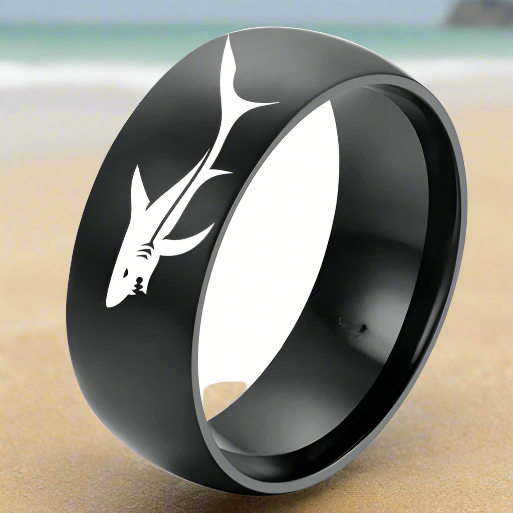 Bague Requin Noire ou Argentée noir