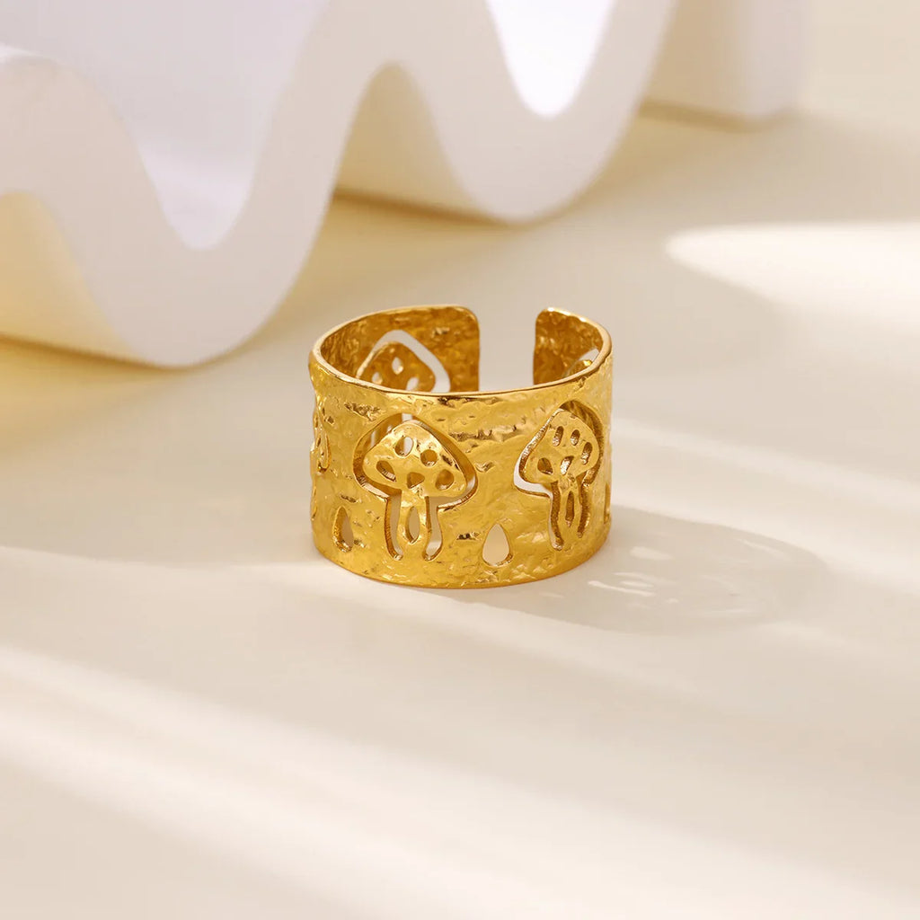 Prsten Retro se zlatými houbami