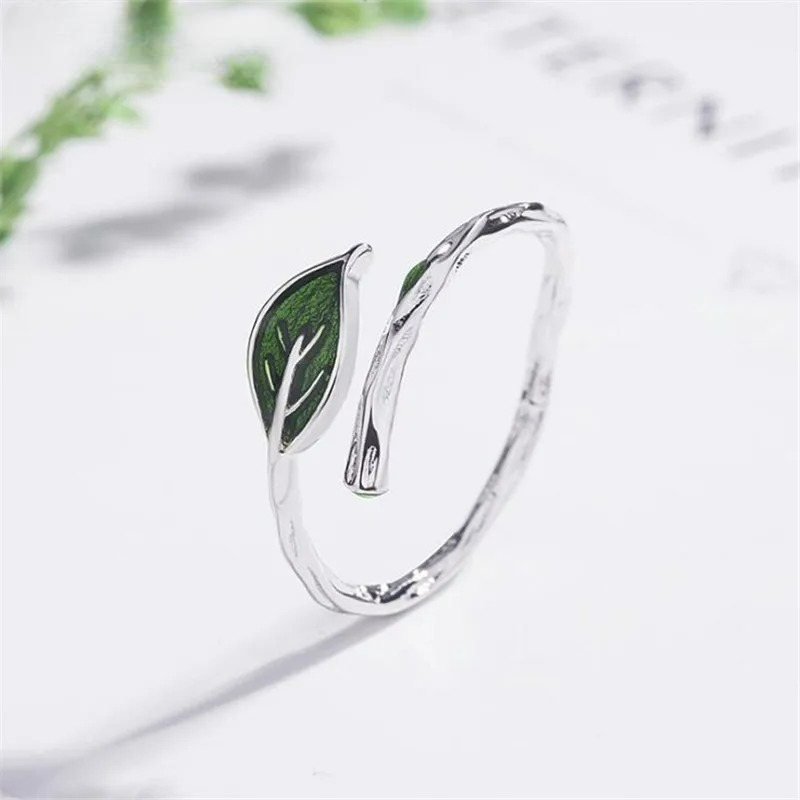 Retro prsten s podzimním listem