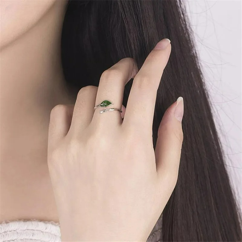 Retro prsten s podzimním listem