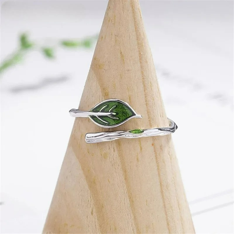 Retro prsten s podzimním listem