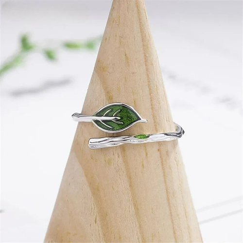 Bague Rétro avec Feuille d'Automne