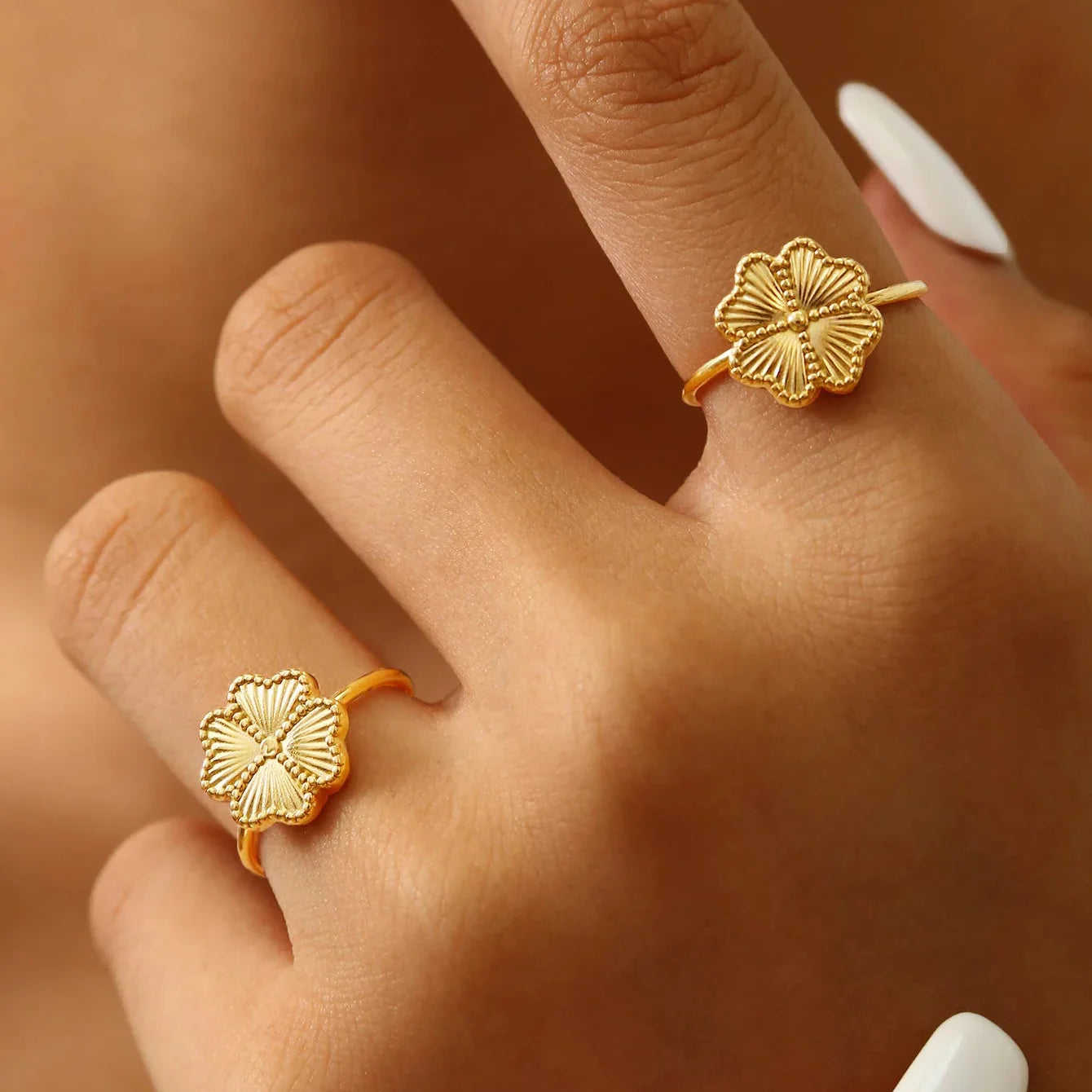 Retro prsten se čtyřlístkem