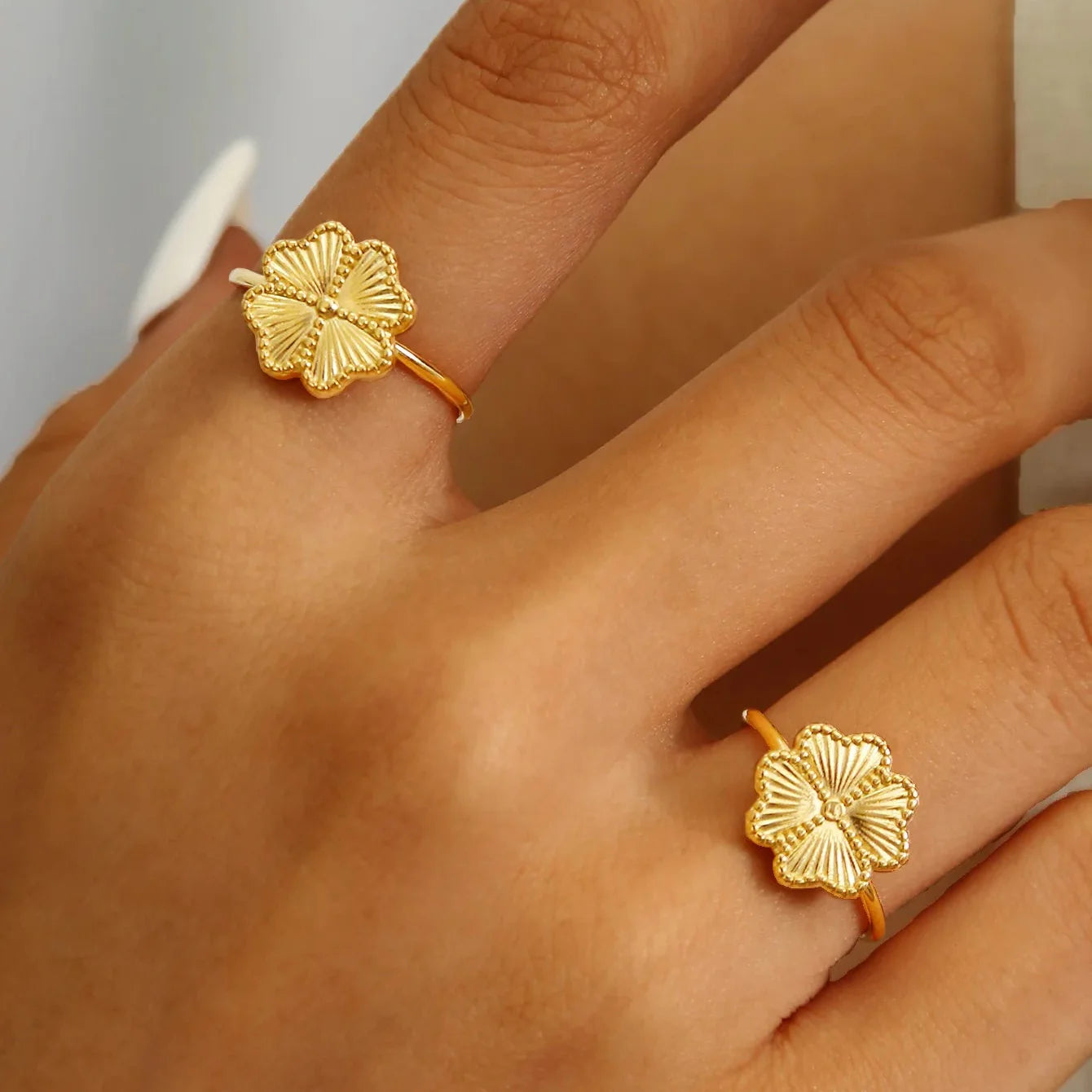 Retro prsten se čtyřlístkem