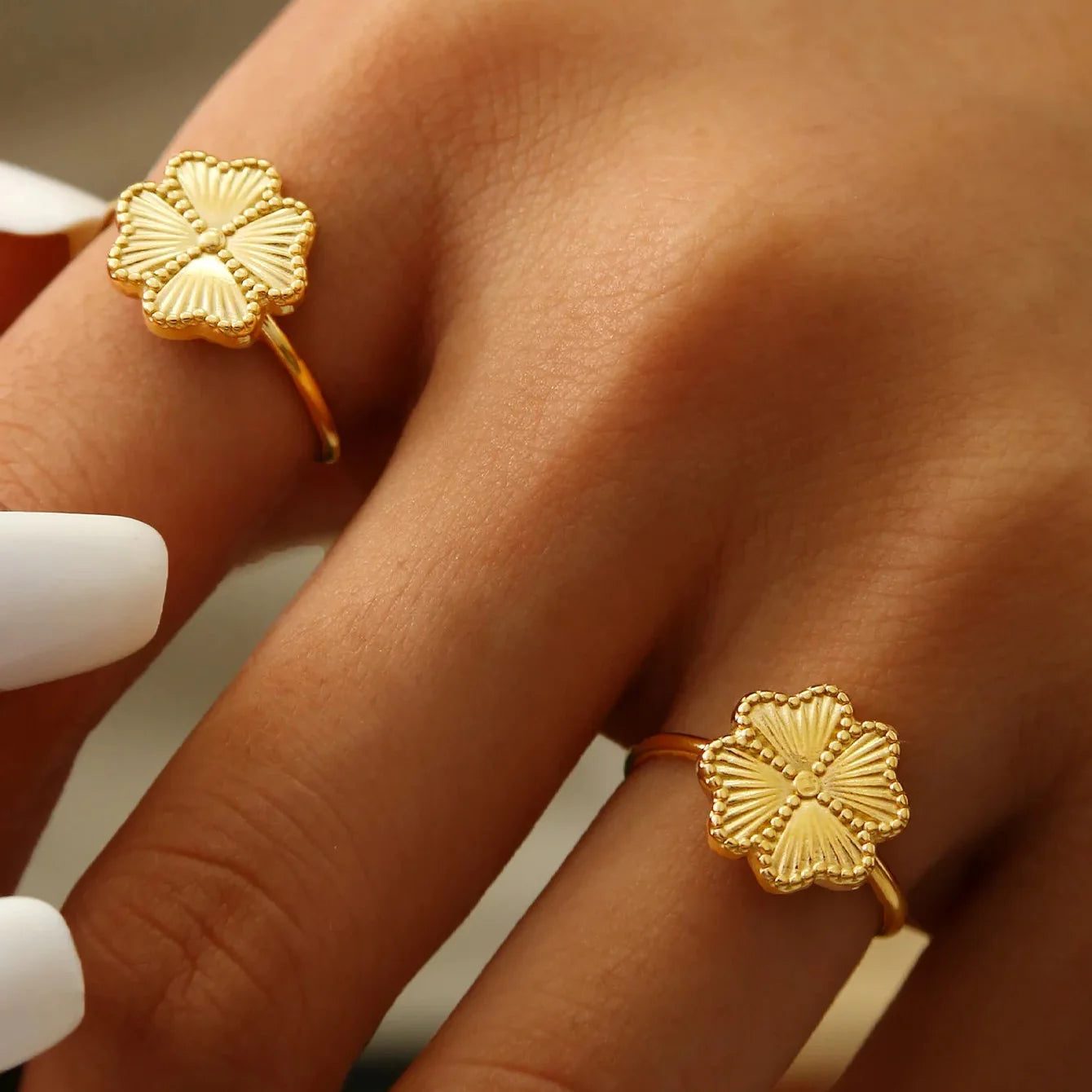 Retro prsten se čtyřlístkem