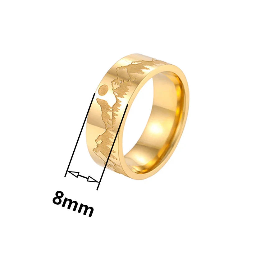 Pierścionek Retro Góry Lew i Słońce