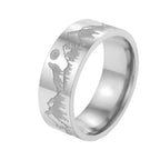 Pierścionek Retro Góry Lew i Słońce srebrny